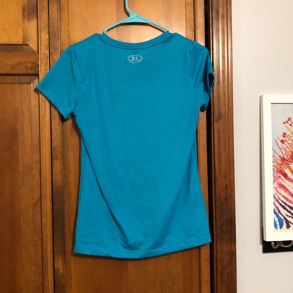 Under Armour Athletic T-Shirt V-Neck Blue Small - Picture 5 of 6